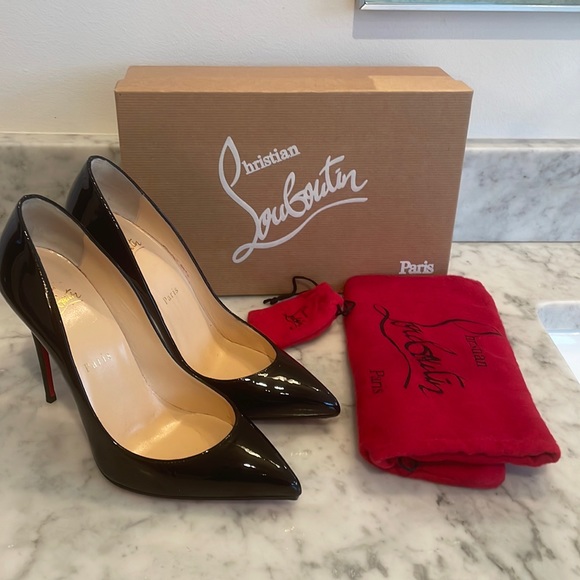 Barely worn Christian Louboutin Pigalle Follies 100 in patent black. Size 38.5 - Picture 5 of 9